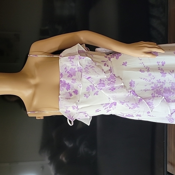 Premier Amour White & Purple Floral Maxi Amour Sleeveless Floral Maxi Dress - Picture 7 of 17